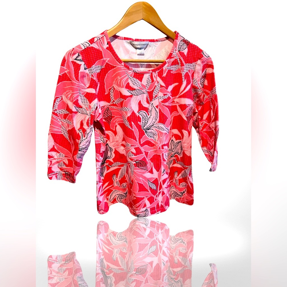 Christopher & Banks cotton tee w/ 3/4 length sleeves.